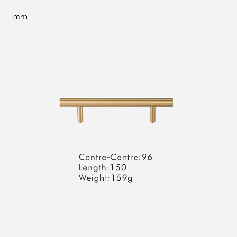 Dimensions for Brushed Brass / Handle 150mm