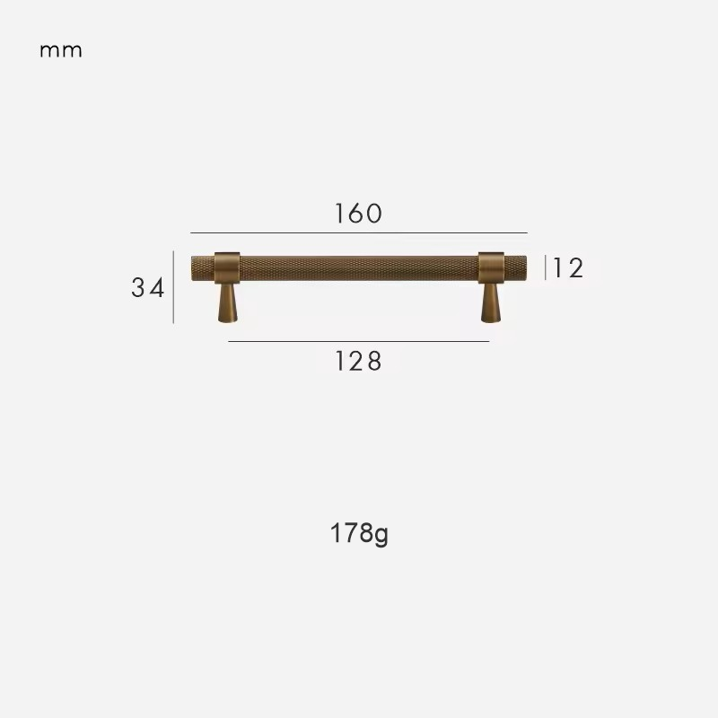Dimensions for Handle 160mm