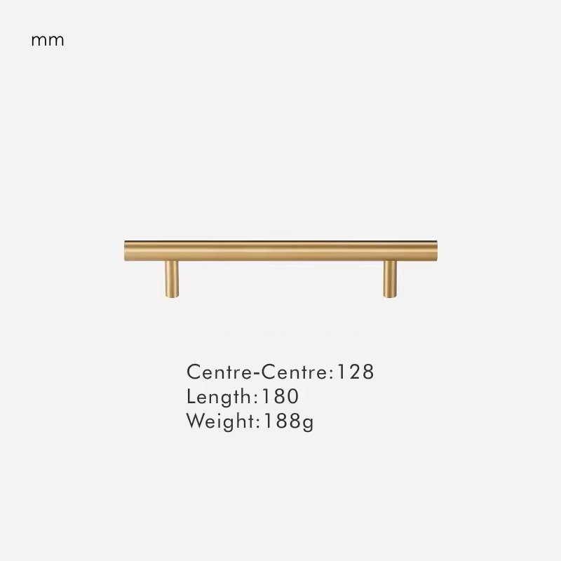 Dimensions for Brushed Brass / Handle 180mm