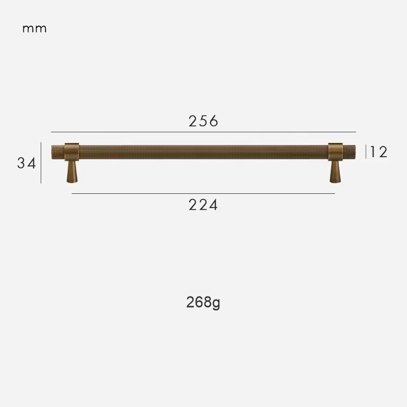 Dimensions for Handle 256mm
