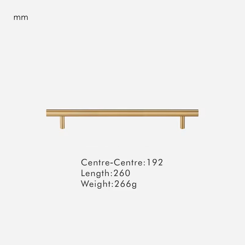 Dimensions for Brushed Brass / Handle 260mm