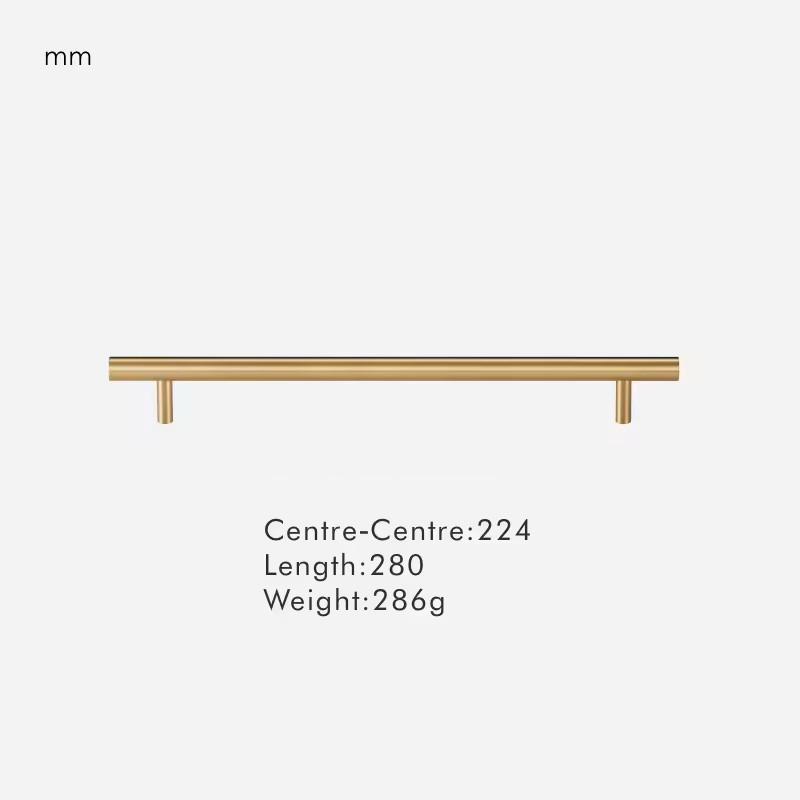 Dimensions for Brushed Brass / Handle 280mm