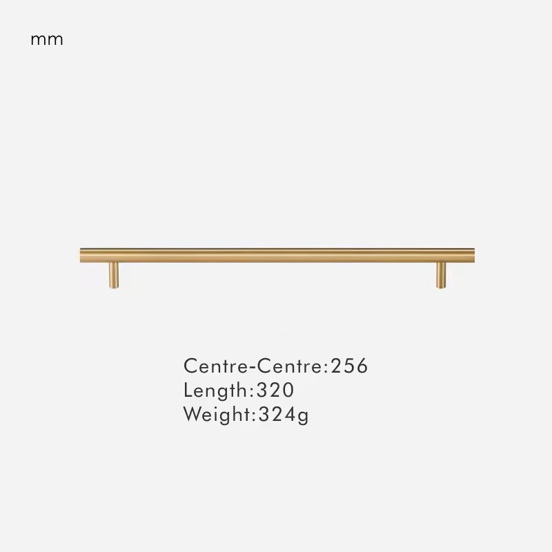 Dimensions for Brushed Brass / Handle 320mm