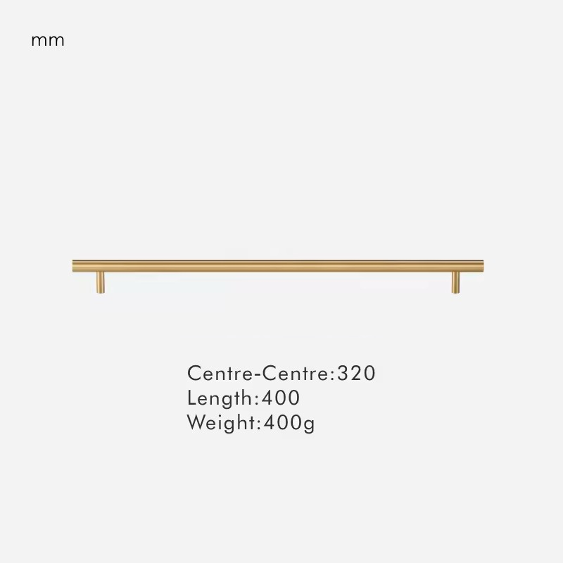 Dimensions for Brushed Brass / Handle 400mm