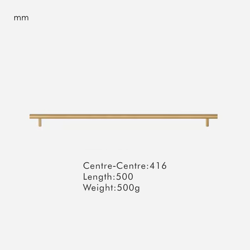 Dimensions for Brushed Brass / Handle 500mm