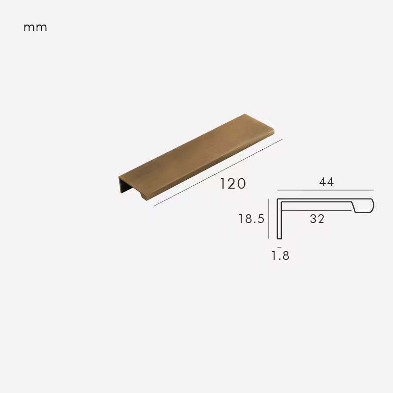 Dimensions for Brushed Brass / Edge 120mm
