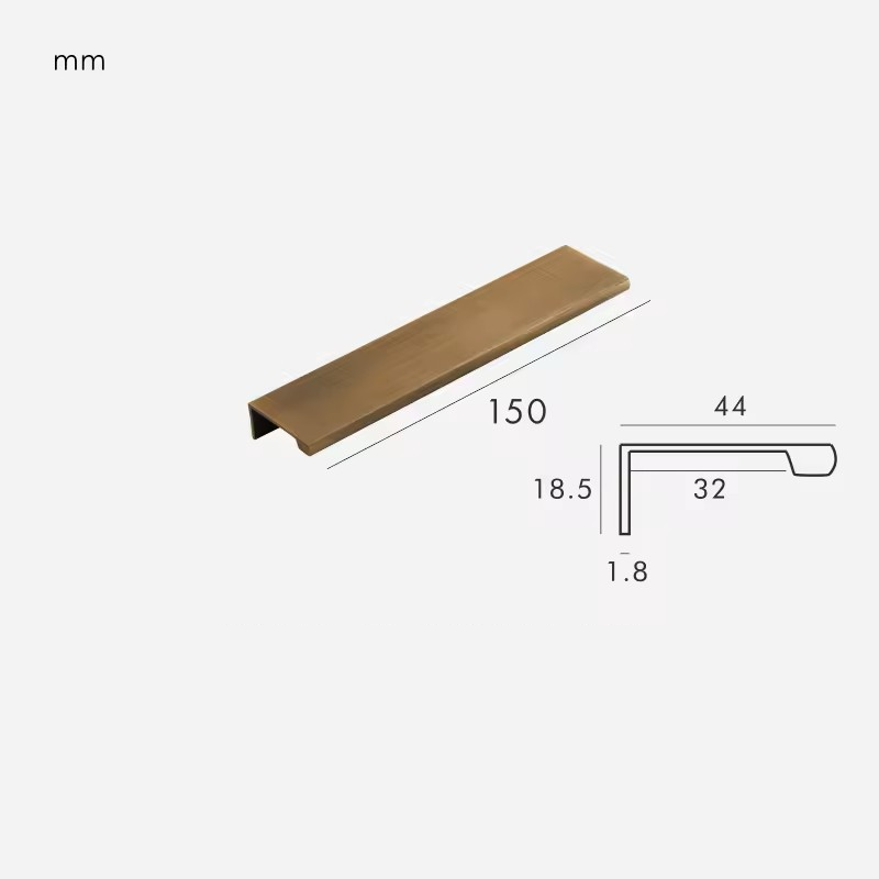 Dimensions for Brushed Brass / Edge 150mm