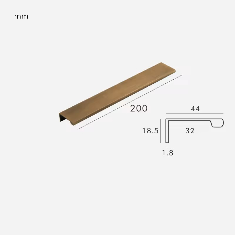 Dimensions for Brushed Brass / Edge 200mm