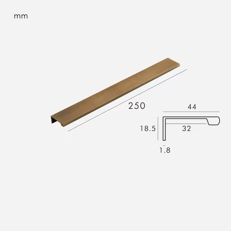Dimensions for Brushed Brass / Edge 250mm