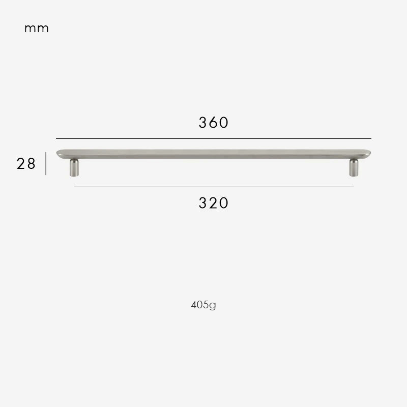 Brushed Nickel / Handle 360mm