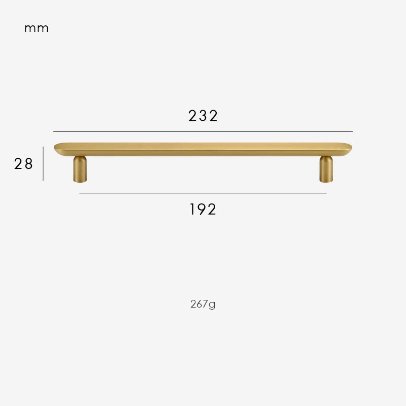 Dimensions for Brushed Brass / Handle 232mm