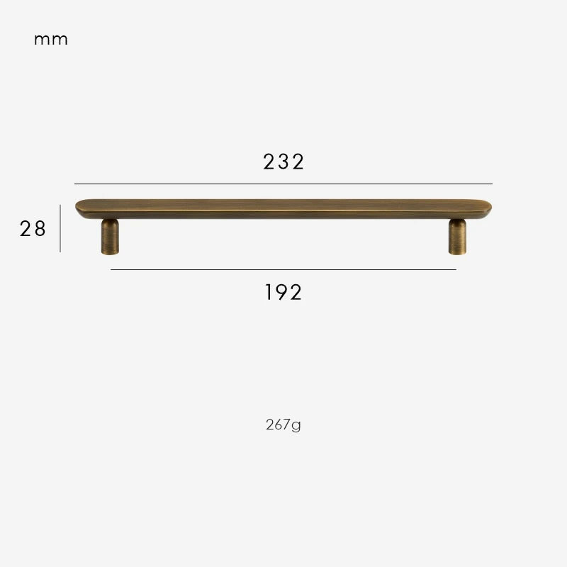 Dimensions for Antique Brass / Handle 232mm