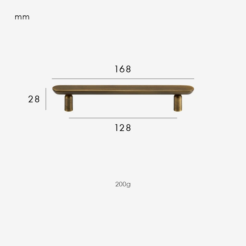 Dimensions for Antique Brass / Handle 168mm
