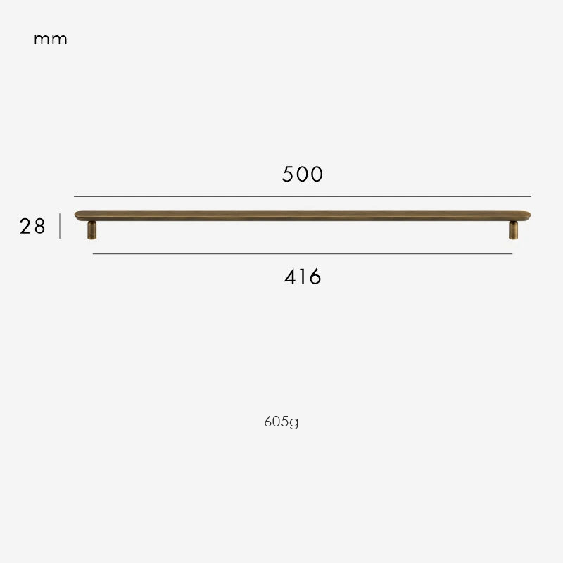 Dimensions for Antique Brass / Handle 500mm
