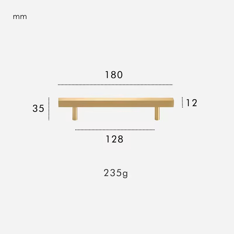 Dimensions for Handle 180mm