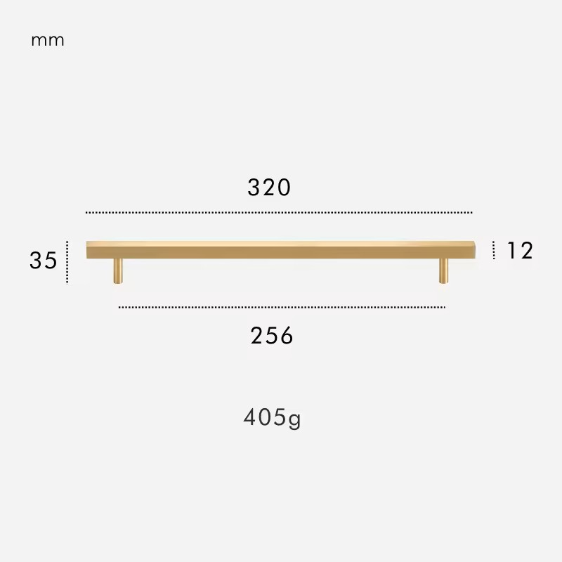 Dimensions for Handle 320mm