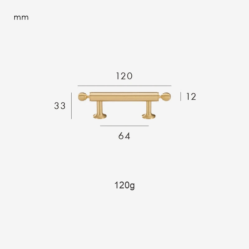 Dimensions for Handle 120mm
