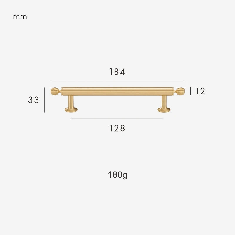 Dimensions for Handle 184mm