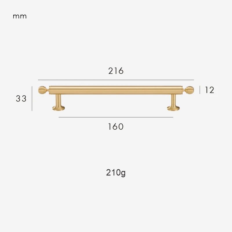 Dimensions for Handle 216mm