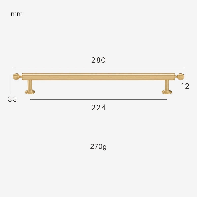 Dimensions for Handle 280mm