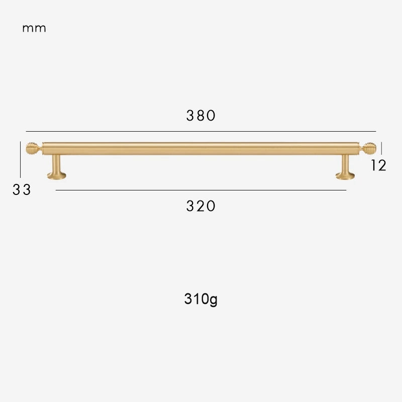 Dimensions for Handle 380mm