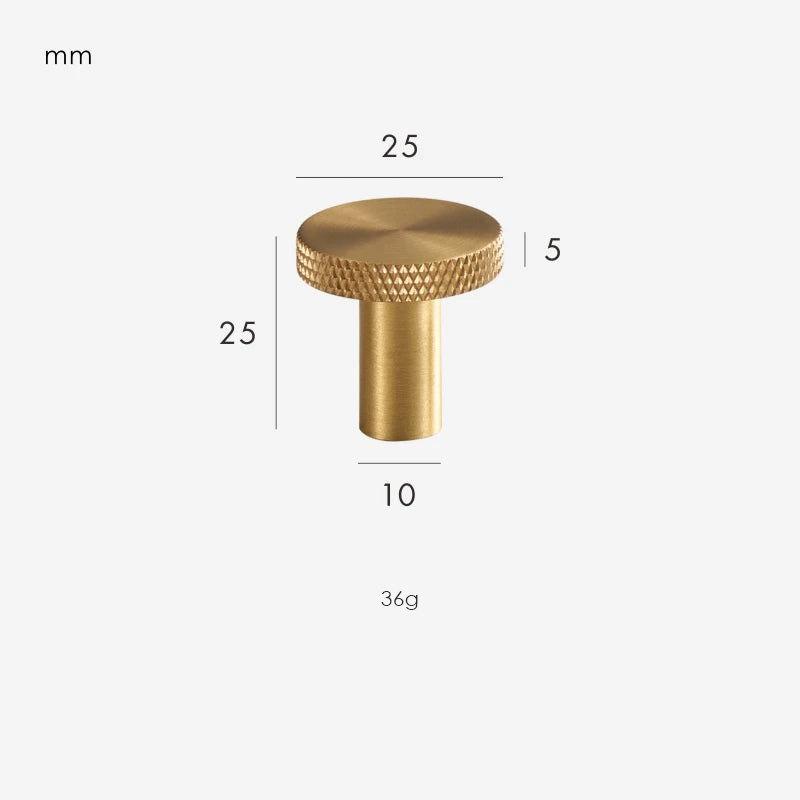 Brushed Brass / Knob 25mm