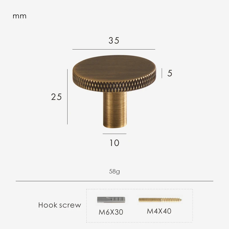Dimensions for Antique Brass / Hook 35mm