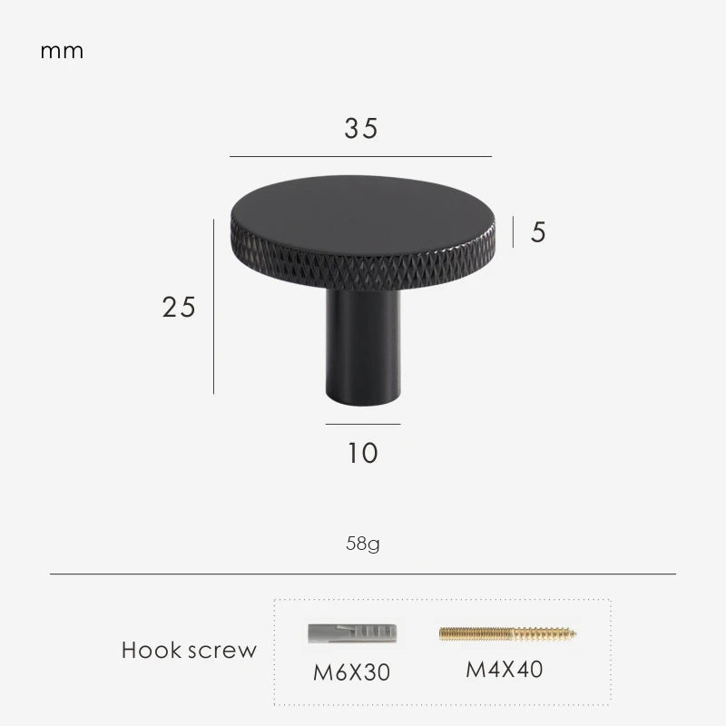 Dimensions for Matte Black / Hook 35mm