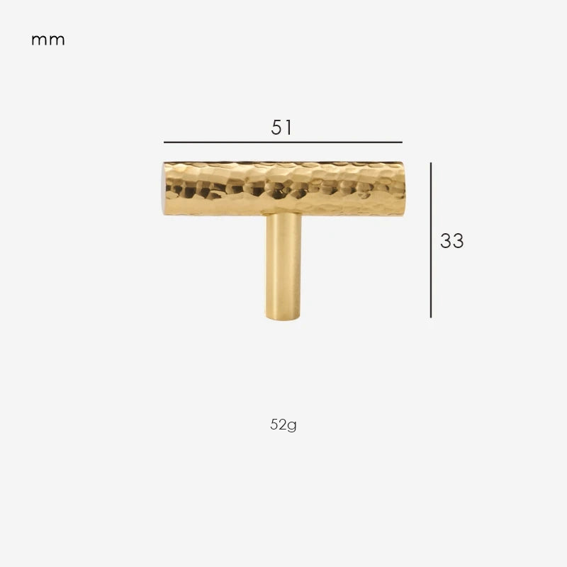 Dimensions for T-bar 50mm