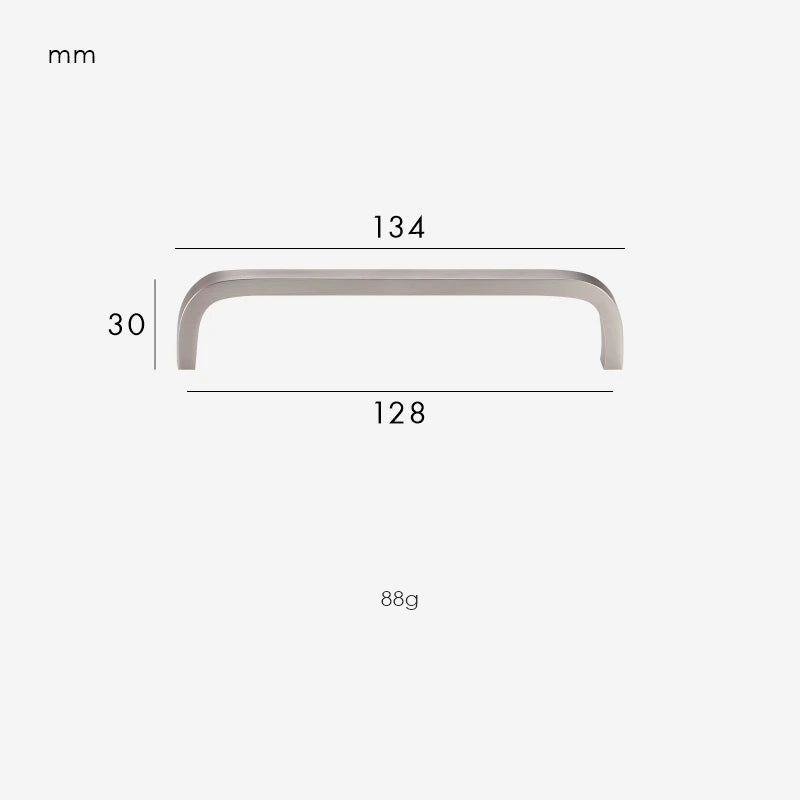 Dimensions for Brushed Nickel / Handle 134mm