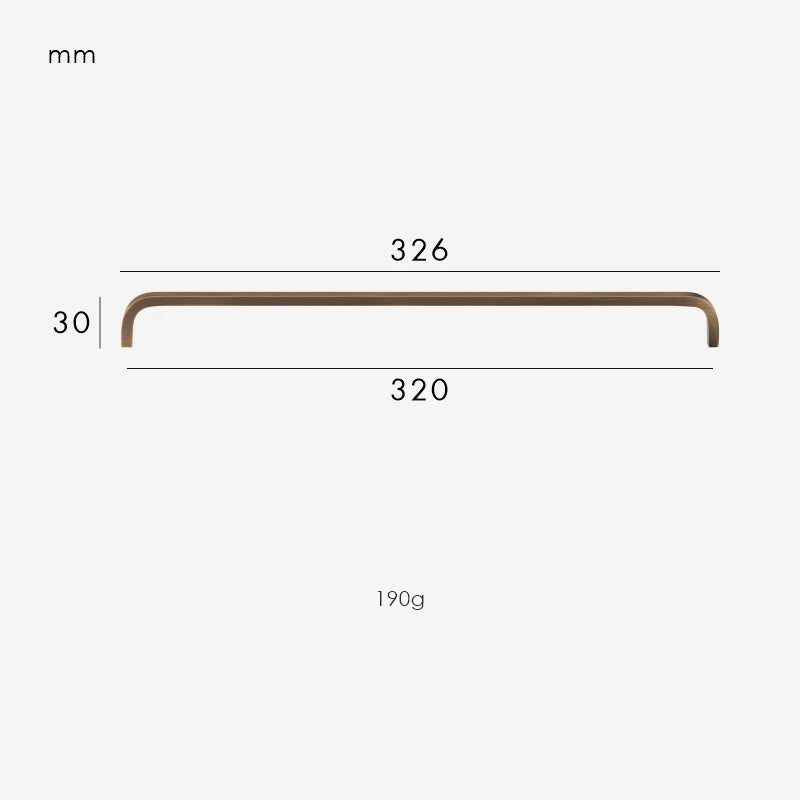 Dimensions for Antique Brass / Handle 326mm