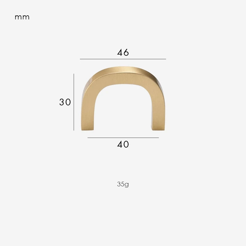 Dimensions for Brushed Brass / Handle 46mm