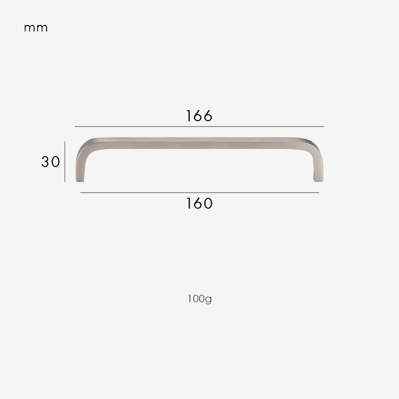 Dimensions for Brushed Nickel / Handle 166mm