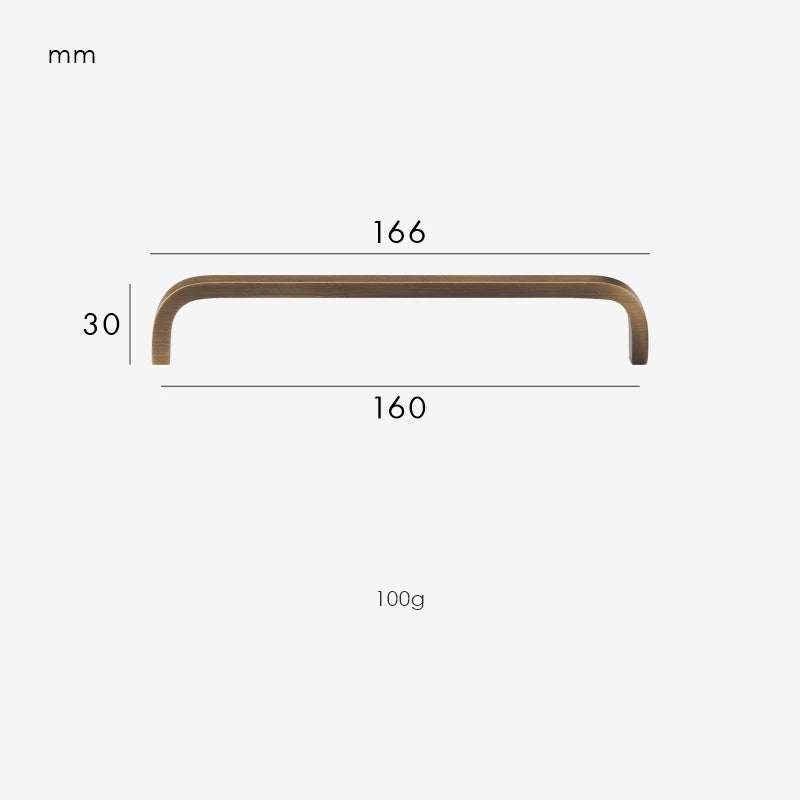 Dimensions for Antique Brass / Handle 166mm
