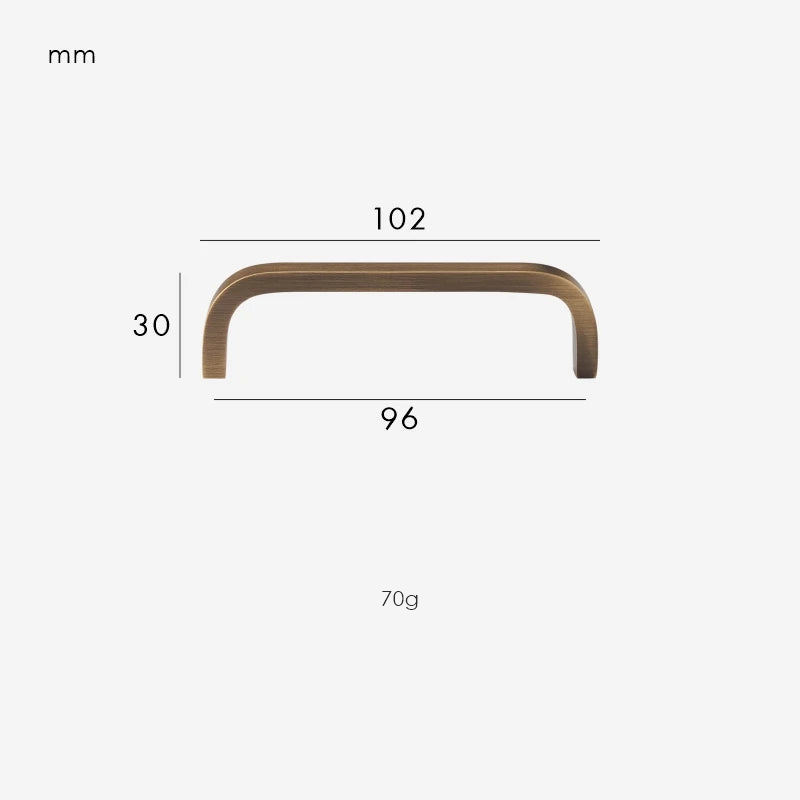 Dimensions for Antique Brass / Handle 102mm