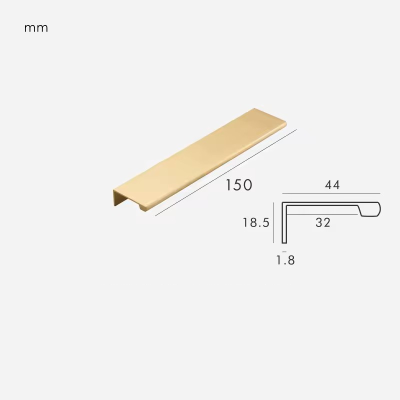 Dimensions for Satin Gold / Edge 150mm