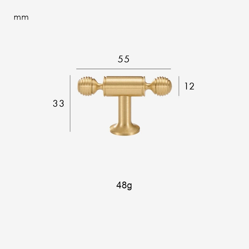 Dimensions for T-bar 55mm